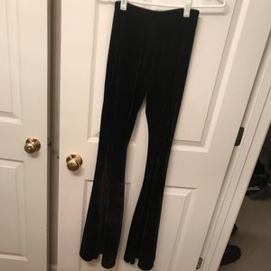 Black velvet bell bottoms
